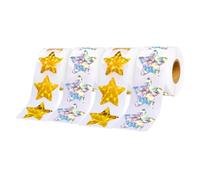 Toyvian 4 Roll Reflective Star Stickers Gold Silver Foil Embossed Motivational Reward Stickers for Students Classroom Craft DIY Preschool Teacher Supplies