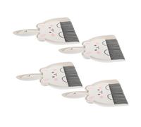 Toyvian 4 Sets Mini Broom and Dustpan Cute Rabbit Design Portable Small Broom and Dustpan for Desktop Kitchen Spaces Cleaning for Table Cleaning