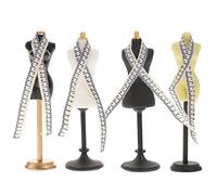Toyvian 4 Sets Miniature Female Mannequin Dress Form Models for Dollhouse Sewing and Fashion Display Smooth Surface Tailor Rulers for Doll Skirt Making and Jewelry Show Creative Micro