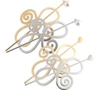 Toyvian 4 Sets Vintage Silver Alloy Hair Stick for Women Easy to Fix and Won't Snag Hair for Stage and Banquet