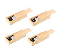 Toyvian 4 Sets Wooden Dominoes Game for Family Interactive Domino in Elegant Sliding Storage Box Promotes Creativity and Hand-eye Coordination Household Fun Blocks