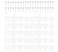 Toyvian 40 Sets Plastic Tealight Candle Cups with Wicks for Candle Making, Square, Heart and Star Shapes, No Black Smoke, for Holiday and Table Centrepiece Decoration