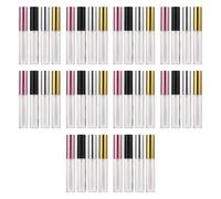 Toyvian 40ml 40pcs Empty Lip Gloss Tubes Set with Brush Applicator, Portable Refillable Lip Oil Bottles in Gold, Silver, Black, and Pink Electroplated Caps for Travel and DIY Makeup