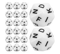 Toyvian 40pcs 20-sided Acrylic Letter Dice, Language Arts Learning and Spelling Games, for Camping and Educational Activities