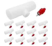 Toyvian 40pcs Chicken Nipple Waterer Kit with 1/2' Plastic Tee, Steel Pipe Automatic Poultry Watering System for Backyard Farm Use, Horizontal Drinking Nipples for Chickens, Ducks, Geese