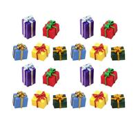 Toyvian 40pcs Mini Resin Christmas Box: Tiny Xmas Holiday Decor - Dollhouse Mini Present Boxes Figurines For New Year Scene Display