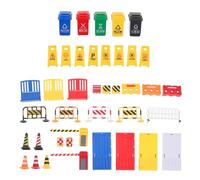 Toyvian 40pcs Mini Traffic Signs Playset Plastic Educational Road Signs and Cones for Interactive Learning for Boys and Portable and Educational Play Experience