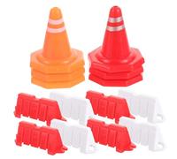 Toyvian 40Pcs Traffic Sign with Red PP Roads Orange Roadblocks White and Miniature Traffic Roadblocks for Pretend Play and Learning Safety Rules