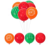 Toyvian 40Pcs Tropical Fruit Latex Balloons Set with Watermelon, Strawberry, Orange Patterns for Hawaiian Birthday Party Decorations and Summer Event Accessories
