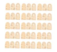 Toyvian 45pcs Wooden Fairy Doors for Miniature Gardens and Dollhouse Crafts Unpainted Sturdy Wood Mini Doors with Smooth Polished Details Fantasy Inspired Design for DIY Tiny House