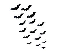 Toyvian 48pcs 3D Bat Wall Stickers PVC Decals for Halloween Home Decor, Black