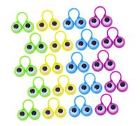 Toyvian 48Pcs Assorted Color Eyeball Finger Ring for Educational Interactive Playthings Safe Plastic Material Party Favors and Classroom Rewards
