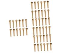 Toyvian 48pcs Brass Guitar Bridge Easy to Install String for Acoustic Electric Guitars Tuning Pegs for Beginners and Professionals