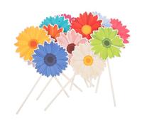 Toyvian 48pcs Daisy Cupcake Toppers Floral Cake Picks Sturdy Lightweight Party Decorations for Shower Wedding Birthday Supplies