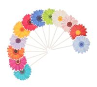 Toyvian 48pcs Daisy Cupcake Toppers Lightweight Paper Flowers Birthday Wedding Shower Cake Decorations Floral Party Picks for Women Party Supplies