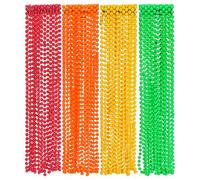 Toyvian 48pcs Mardi Gras Beads Bulk - 33 inch Colorful Beads Necklaces Mardi Gras Accessories Parade Throws Bulk for Wedding Birthday Carnival Costume Accessories Party Favors
