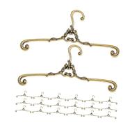 Toyvian 48pcs Mini Doll Hangers Vintage Metal Clothes Holders Doll Clothes Hangers for Dollhouse Wardrobe Display Wire Rack Stand with Compact Space Saving Design