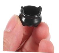 Toyvian 48pcs Mini Halloween Cauldrons Set Tiny Black Witch Cauldron Ornaments for Dollhouse Micro Landscape Spooky Accessories with Compact Lightweight Design