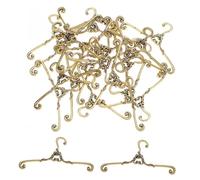 Toyvian 48pcs Vintage Miniature Coat Hangers for Dollhouses Sturdy Metal Retro Doll Clothes Storage Accessories Doll Dress Holders for Wardrobe Displays and Outfit Organization