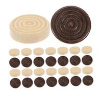 Toyvian 48PCS Wooden Checkers Game Pieces Wood Board Pieces for Family Board Games Educational Stackable Chess Accessories with Natural Wood Grain Fit