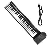 Toyvian 49 Keys Foldable Portable Electronic Digital Piano Keyboard with Silicone Rollable Keys and 32-level Beat Control, Lightweight Handy Design for Beginners and Music Practice