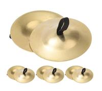 Toyvian 4pair Mini Drum Cymbals Finger Cymbals Brass Musical Instrument for Belly Dancing Adults Boys and Girls Percussion Dance Party