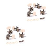Toyvian 4pairs Guitar Tuning Pegs Machine Heads Keys String Tuners Replacement Accessories for Acoustic Ukulele Beginners