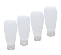 Toyvian 4pcs 100ml Portable Refillable Travel Makeup Bottles with Flip Cap, Pp Plastic Cosmetic Dispensers for Shampoo, Lotion, and Gel, Suitable for Travel and Outdoor Use