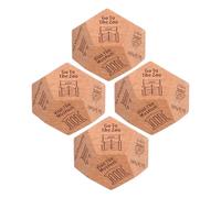 Toyvian 4pcs 12-sided Wooden Decision Dice Set with Creative Eye-catching Design for Meetings and Gatherings, Anniversary Game Idea and Gift for Coworkers Or Husband