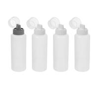 Toyvian 4pcs 350ml White Sauce Squeeze Bottles Made of Pp and Pe with Easy to Squeeze Design and Scale for Kitchen and Dining Use