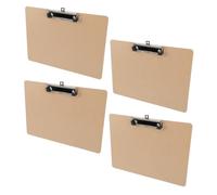 Toyvian 4pcs A4 Classroom Clipboard with Thickened Hardclip Design, Lightweight Wood-Based MDF Board for Easy Storage, for School Organization and Teacher Use