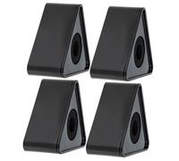 Toyvian 4pcs Abs Injection Molding Triangular Interview Mic Microphone Logo Flag Station for Microphone Clip and Holder Use during Interviews Live