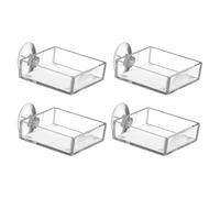 Toyvian 4pcs Acrylic Aquarium Feeding Tray with Suction Cup Adjustable Height Fish Tank Feeder for Aquariums and Shrimp Tanks
