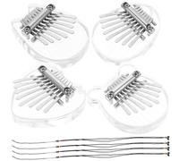 Toyvian 4pcs Acrylic Cartoon Mini Kalimba Note Finger Piano Portable Music Instrument for Boys and Girls Home Beginners Cute Kalimba