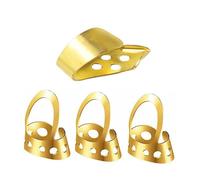 Toyvian 4pcs Adjustable Golden Thumb Picks for Banjo and Ukulele, Stainless Steel Hollowed Finger Picks to Protect Fingers from Friction Acoustic Guitar Accessory