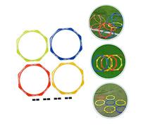 Toyvian 4Pcs Agility Rings for Soccer Training High Grade PP Material Multi Color Portable Speed and Footwork Circles for Football and Basketball Conditioning