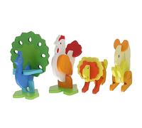 Toyvian 4Pcs Animal Puzzle for Educational Puzzles for Color Recognition Hands Learning Safe Stem for Ages for Birthdays Year