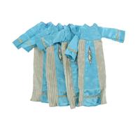 Toyvian 4pcs Arabian Doll Costume Set for Dolls Soft Modest Islamic Thobe Robe Wardrobe with Blue Dress-up Clothes for Eid and Cultural Display