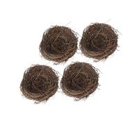 Toyvian 4pcs Artificial Bird Nest Decor Handwoven Rustic Garden Adornment for Table Tree Cage Decoration Natural Style Props for Home Courtyard Photo Shoot Easter Nature Lovers