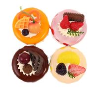 Toyvian 4pcs Assorted Fake Cake Prop Realistic Cupcake Simulation Models for Home Art Party Decorations Compact Display