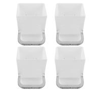 Toyvian 4pcs Automatic Rabbit Feeder for Small Animals and Guinea Pigs, Plastic Wide Shallow Trough Anti-paw Design, Suitable for Bunny Cage and Daily Feeding Routines