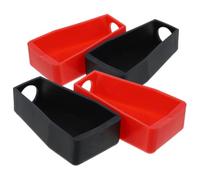 Toyvian 4pcs Battery Terminal Cover Battery Protector Pp Insulating Cover for Motorcycles and Electric Bikes Black Red
