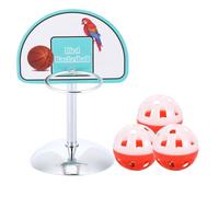 Toyvian 4Pcs Bird Training Mini Basketball Stand for Parrots Educative Plaything for Exercise and Chewing Durable for Caged Birds Random Color