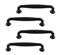 Toyvian 4pcs Black Aluminum Alloy Cabinet Pull Handle with 96mm Hole Centers, Sleek Minimalist Design for Cupboards and Closet Doors, for Clothes Cabinets and Bookcases