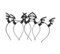 Toyvian 4pcs Black Mesh Bat Hairband for Women and Spooky Bat Wings Headband Halloween Costume Accessories Fit Decorative Hairpiece for Parties and Cosplay
