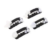 Toyvian 4pcs Black Pet Decorative Hair Clips for Small Animals and Kittens Plastic and Polyester Claw Clips for Organizing Stray Hairs Suitable for Indoors and Outdoors