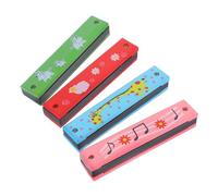 Toyvian 4pcs Boy Girl Harmonicas Music Instruments Easy to Play Beginner Toys for Boys and Girls Designs Giraffe Note Cow Sheep for Musical Development