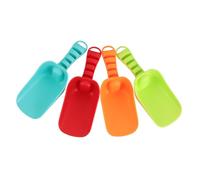 Toyvian 4pcs Boys and Girls Beach Toys Strong Plastic Scoop for Sand Play Toddlers Outdoor Digging Tools Blue Red Orange Green
