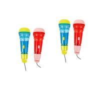 Toyvian 4pcs Boys and Girls Echo Microphone Toy Voice Amplifying Feature Fun Singing Prop for Stage Performance Cosplay and Playtime Activities Design