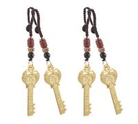 Toyvian 4pcs Brass Horse Keychain Chinese Year Zodiac Pendant Luck Charm for Car Keys Home Decor Feng Shui Blessings Unique for Friends Family